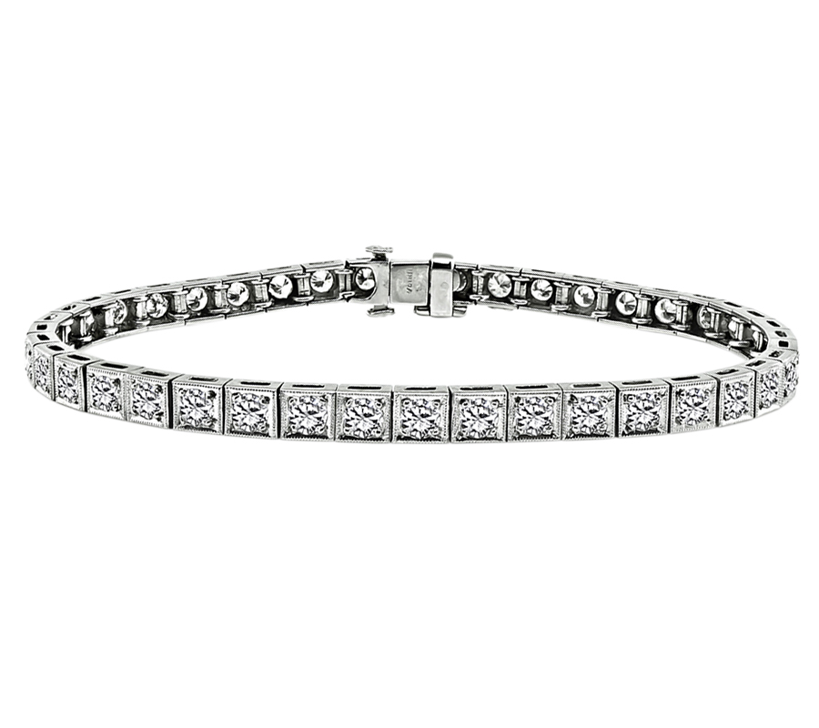 Art Deco 4.20ct Diamond Line Bracelet