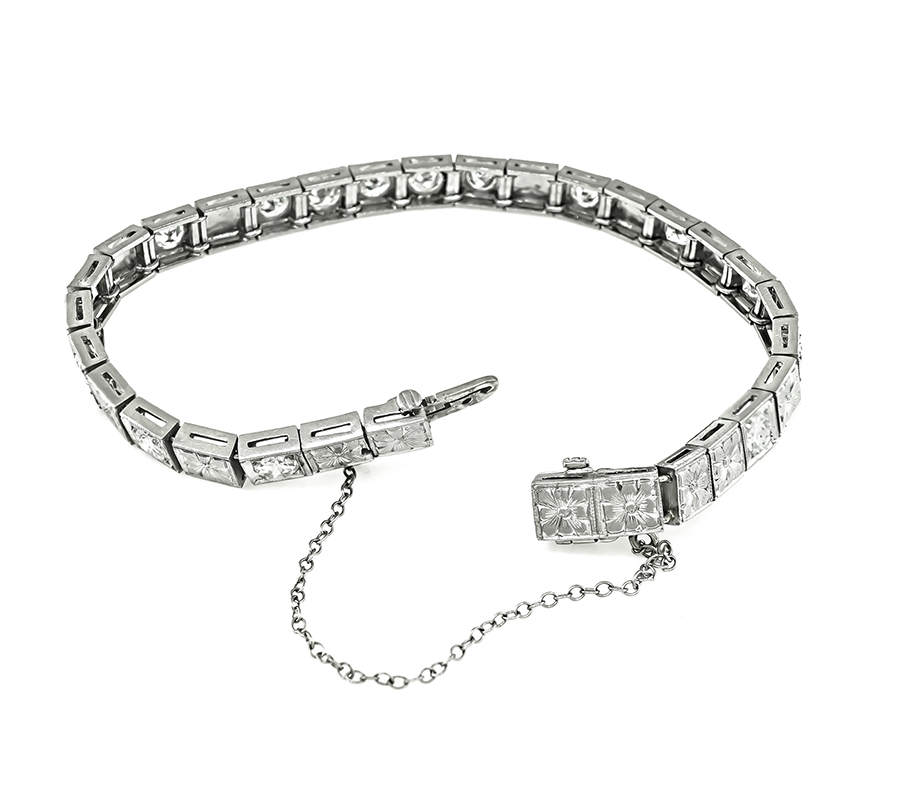 Art Deco 3.00ct Diamond Platinum Line Bracelet