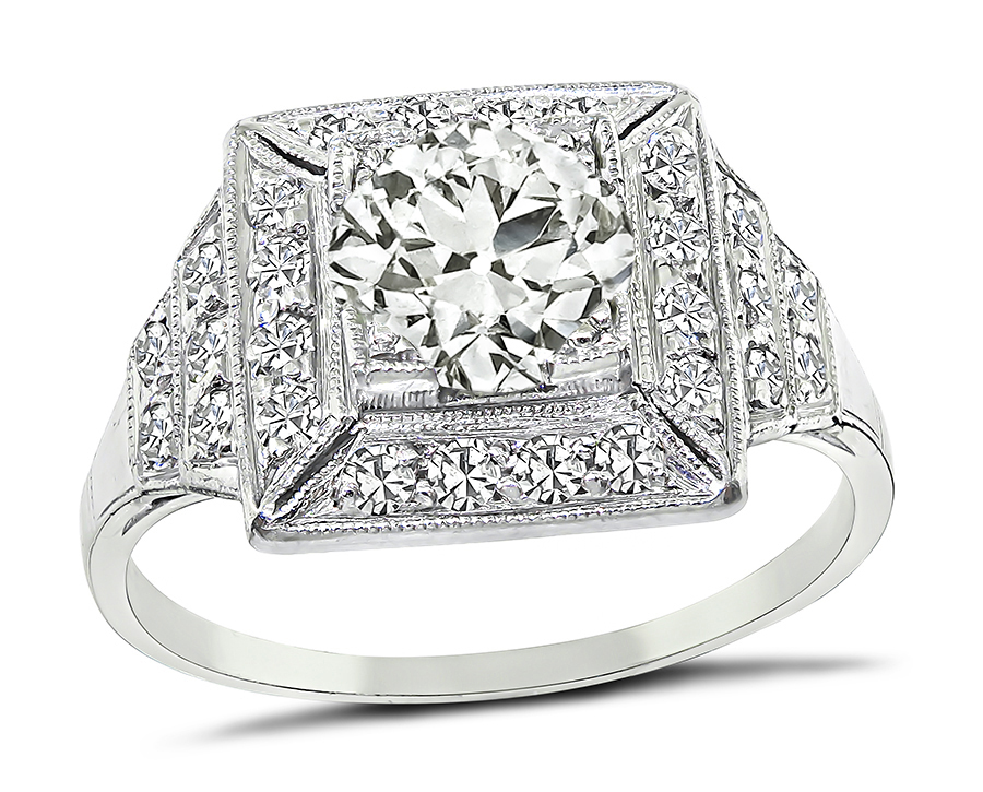 Vintage GIA Certified 1.25ct Diamond Engagement Ring