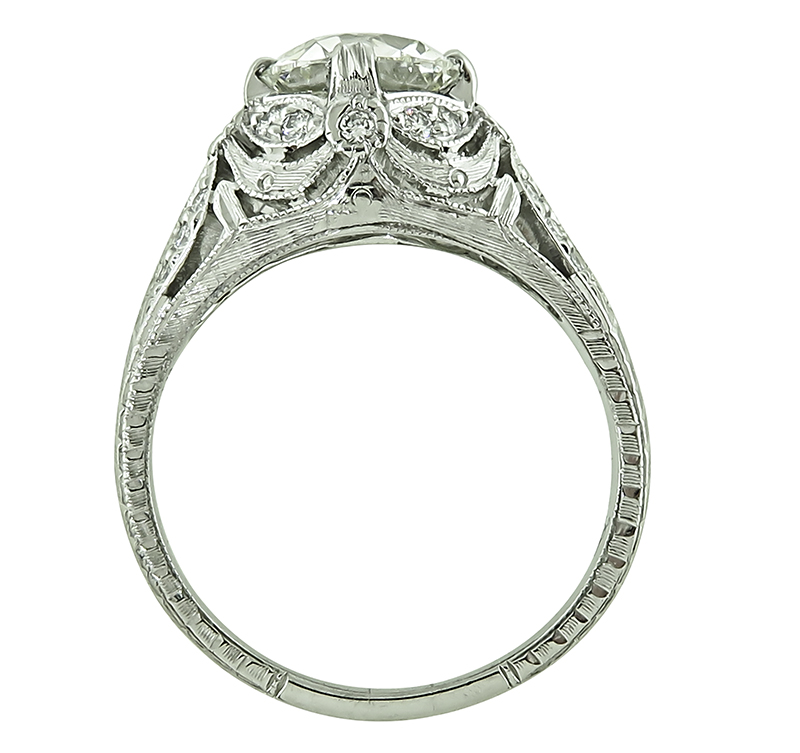 1.68ct Diamond Art Deco Engagement Ring