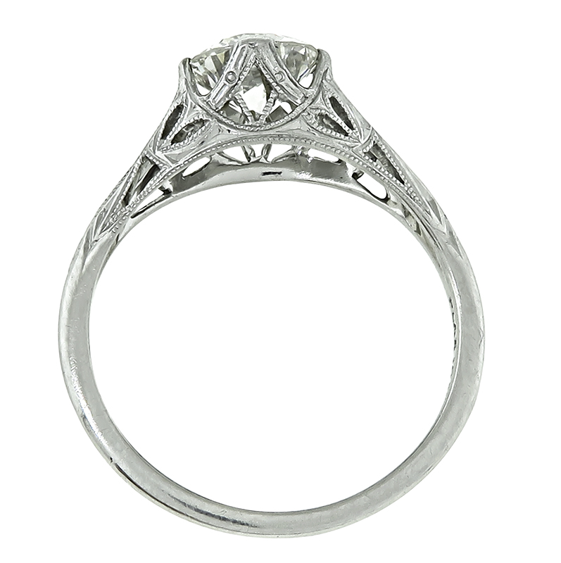 Platinum 0.97ct Diamond Edwardian Engagement Ring