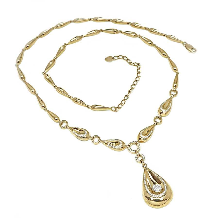 Estate 0.64ct Diamond Pink Gold Necklace