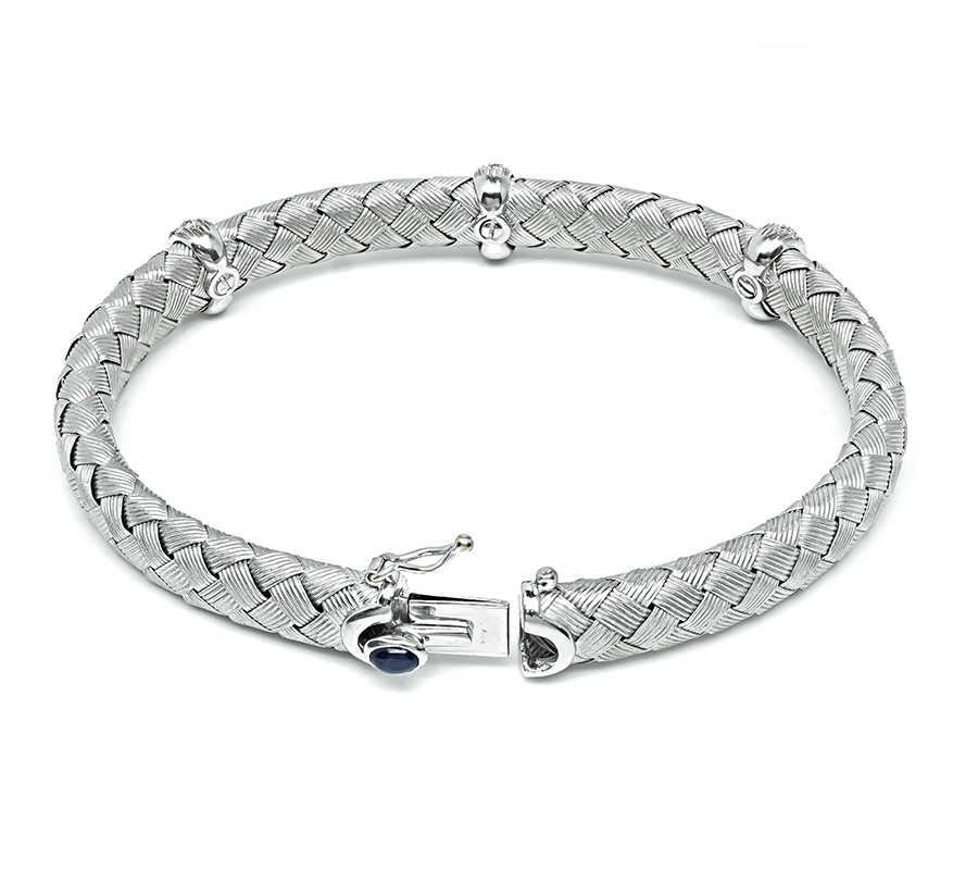 Estate 0.50ct Diamond Weave Bangle Bracelet