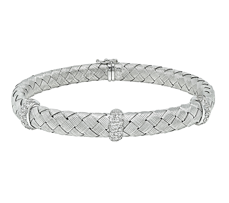 Estate 0.50ct Diamond Weave Bangle Bracelet