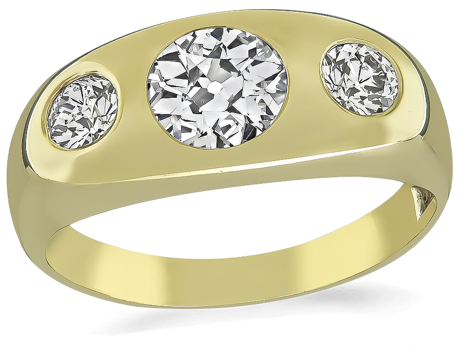 Estate 0.77ct Diamond Gold Men's Ring
