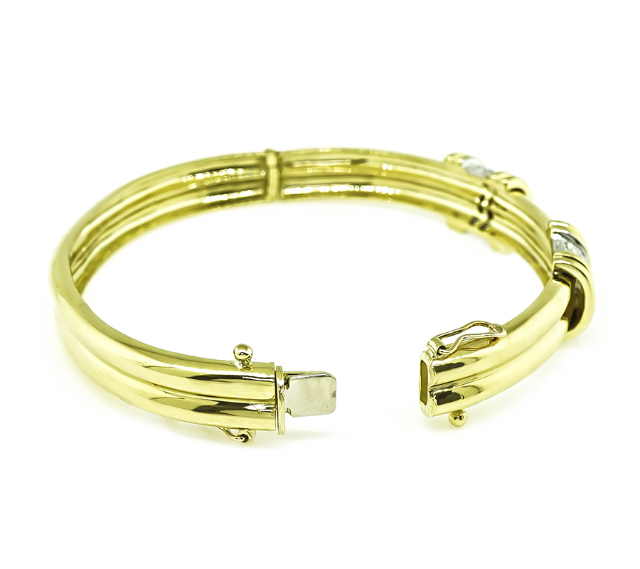 Estate 0.80ct Diamond Gold Bangle