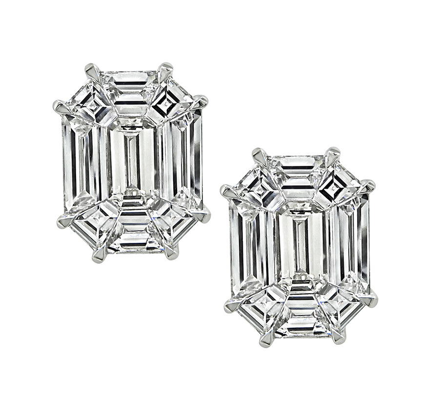 Estate 0.93ct Diamond Illusion Set Stud Earrings