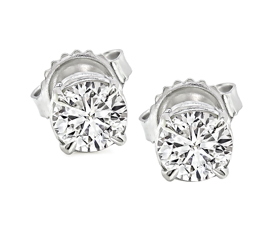 Estate 1.16cttw Diamond Stud Earrings