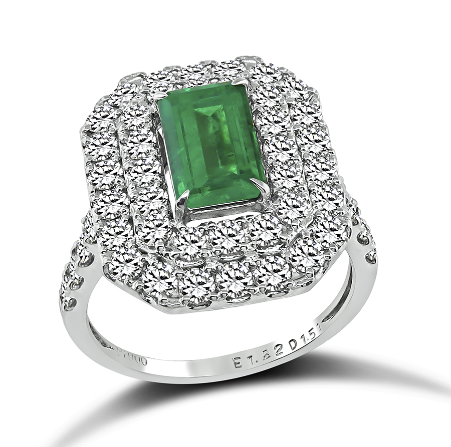 Diamond Platinum Emerald Ring