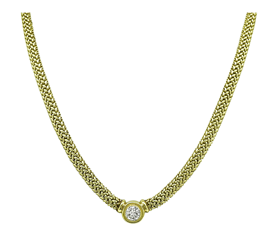 Estate 1.25ct Diamond Gold Necklace