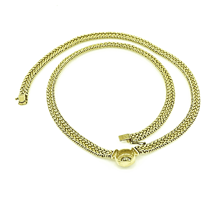 Estate 1.25ct Diamond Gold Necklace