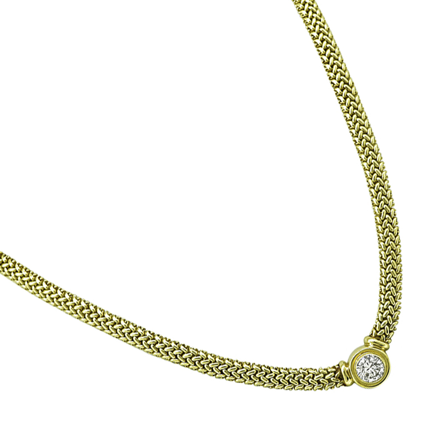 Estate 1.25ct Diamond Gold Necklace