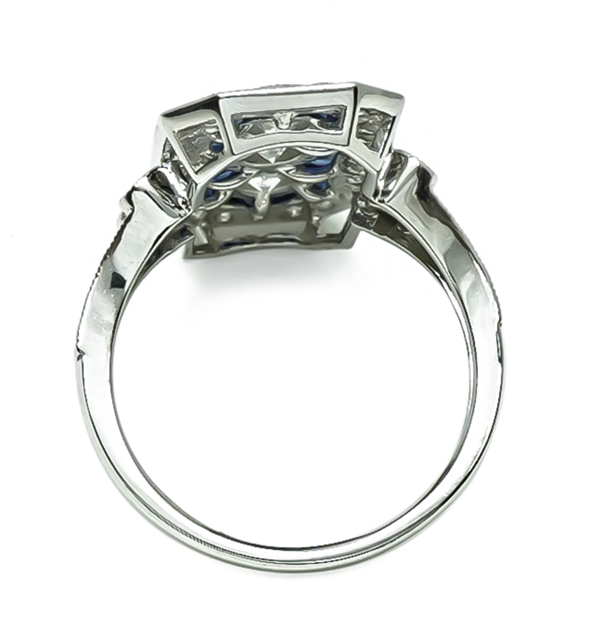 Estate 1.29ct Diamond 0.75ct Sapphire Ring