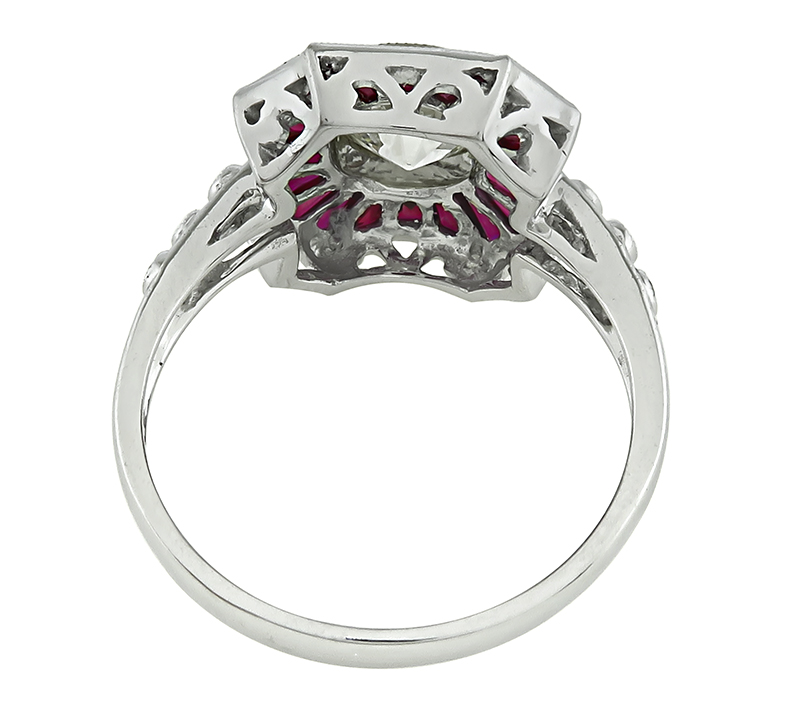 Estate 1.29ct Diamond 1.00ct Ruby Engagement Ring