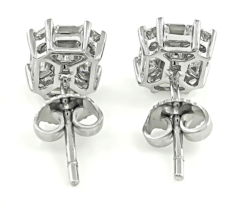 Estate 1.30ct Diamond Illusion Set Earrings