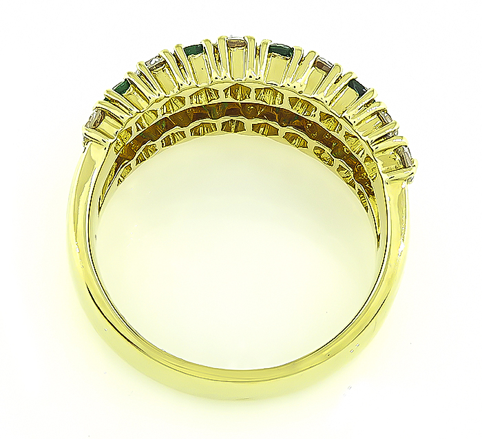 Estate 1.48ct Diamond 1.12ct Emerald Gold Ring