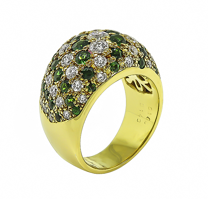 Estate 1.43ct Diamond 1.80ct Emerald Gold Ring