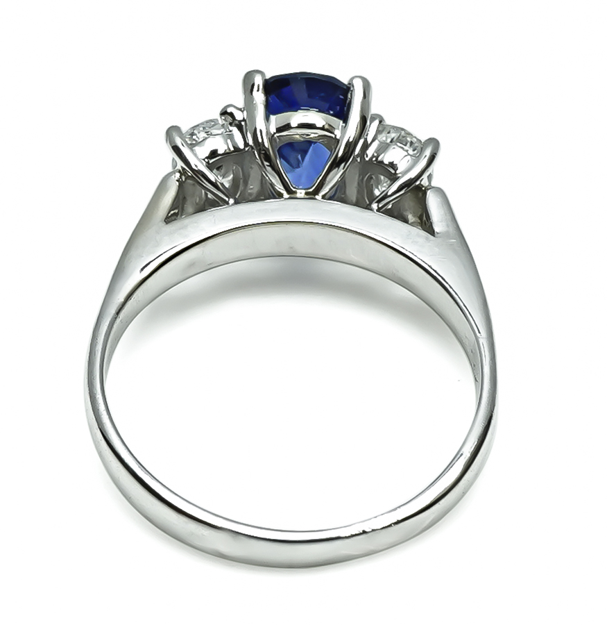 Estate 1.80ct Sapphire 0.70ct Diamond Engagement Ring