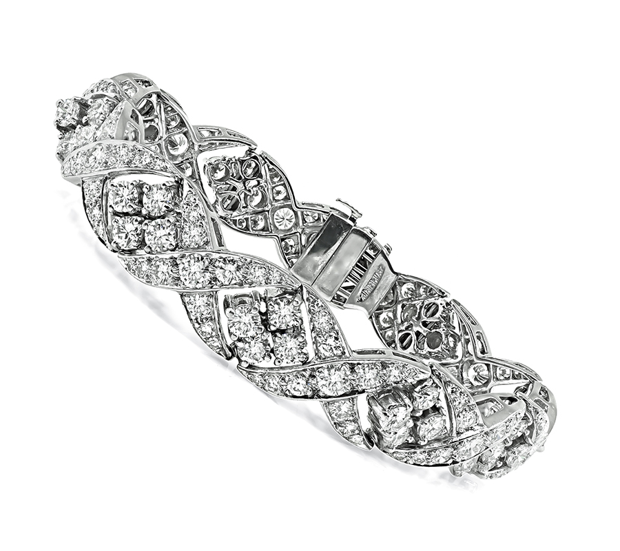 Estate 10.00ct Diamond Platinum Bracelet