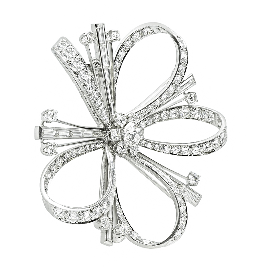 Estate 10.00ct Diamond Platinum Pin
