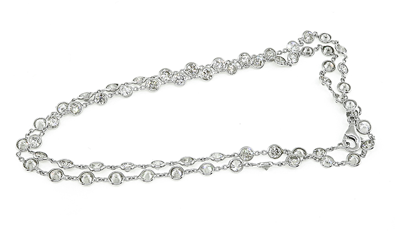 Estate 11.22ct Diamond By The Yard Necklace