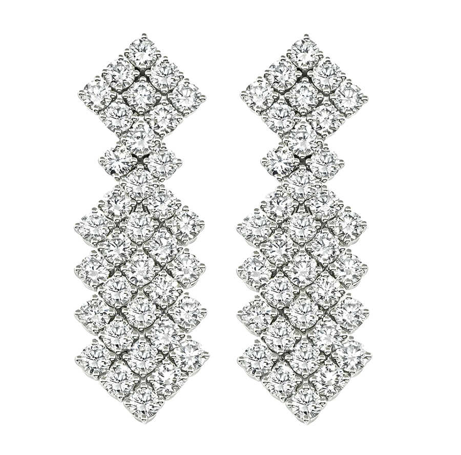 Estate 11.24ct Diamond Gold Earrings