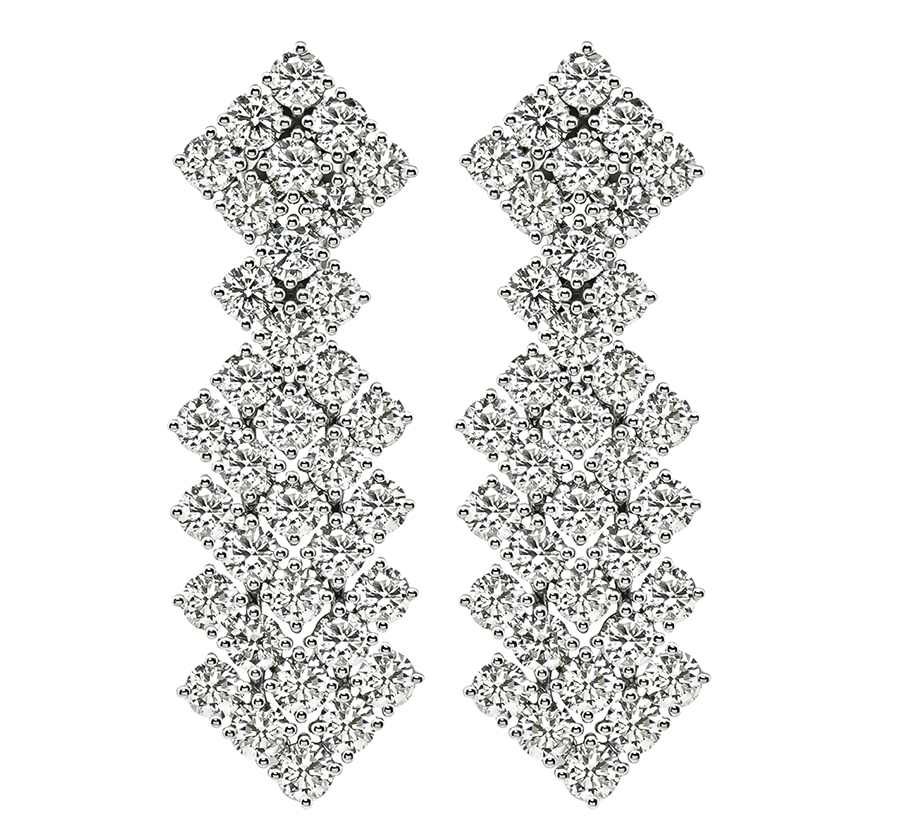 Estate 11.24ct Diamond Gold Earrings