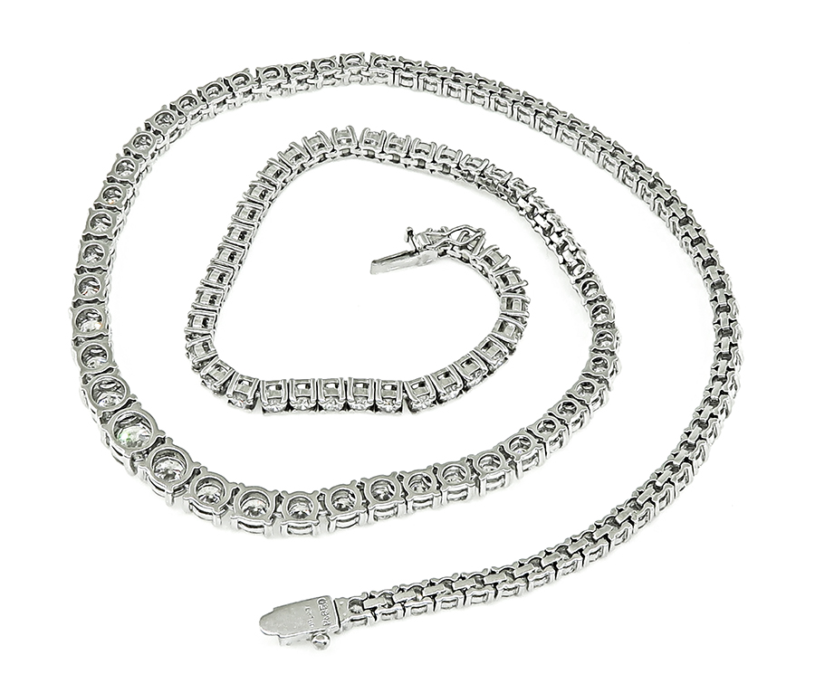 Estate 11.57ct Diamond Platinum Line Necklace