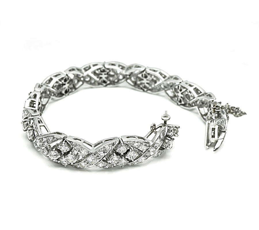 Estate 12.00ct Diamond Platinum Bracelet