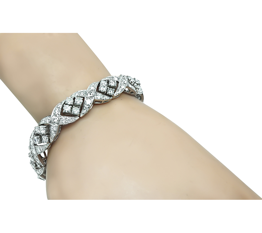 Estate 12.00ct Diamond Platinum Bracelet