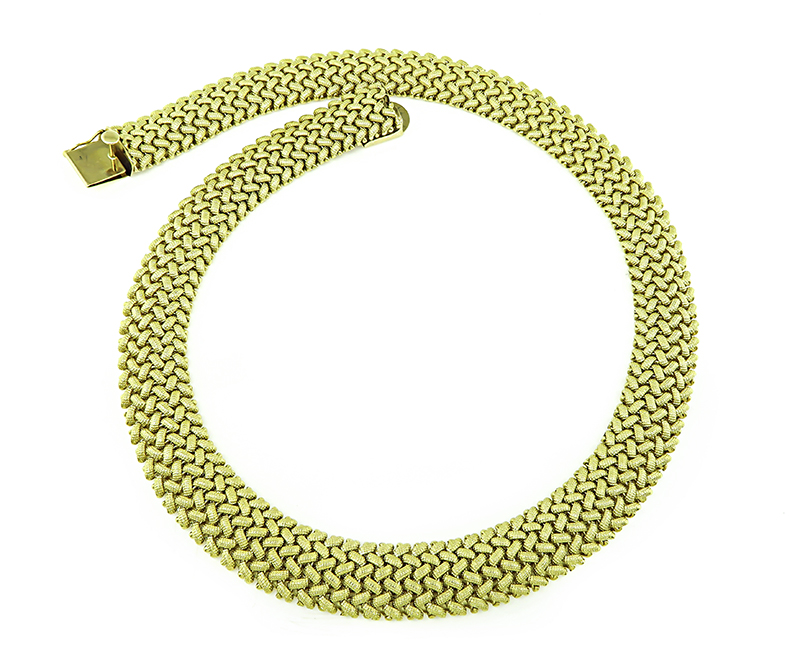 Estate Yellow Gold Weave Necklace