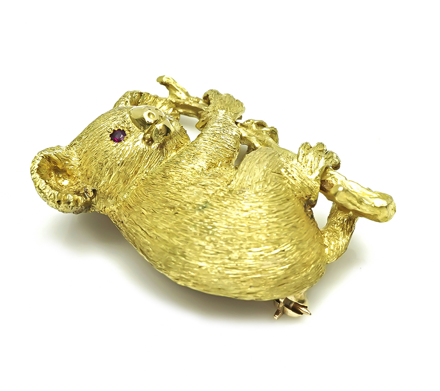 Estate Yellow Gold Koala Bear Pin