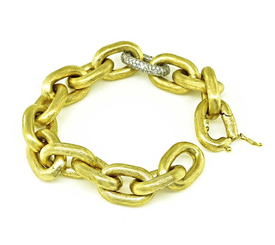 Estate 2.00ct Diamond Gold Chain Bracelet