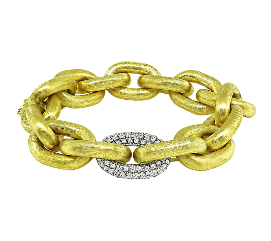 Estate 2.00ct Diamond Gold Chain Bracelet