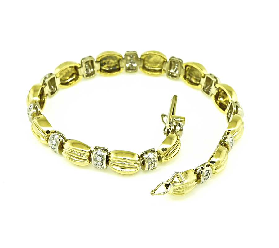 Estate 2.00ct Diamond Two Tone Gold Bracelet