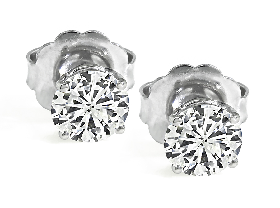 Estate 2.08ct Diamond Stud Earrings