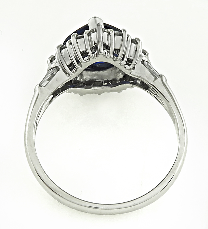 Estate 2.09ct Sapphire 0.74ct Diamond Engagement Ring