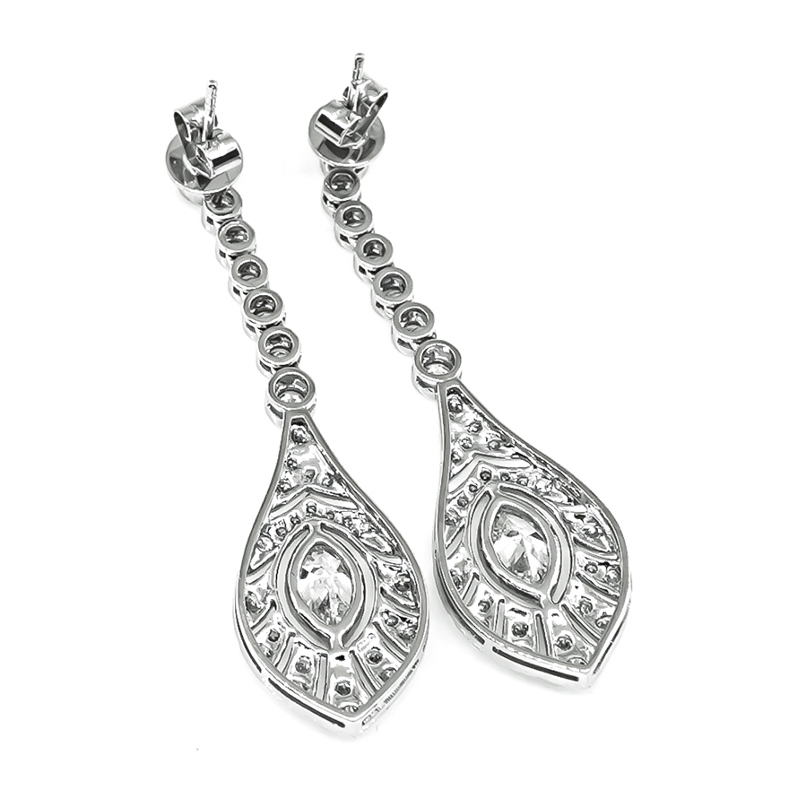 Estate 2.17ct Diamond Dangling Earrings