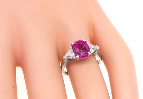 Estate 2.20ct Pink Sapphire 0.80ct Diamond Engagement Ring