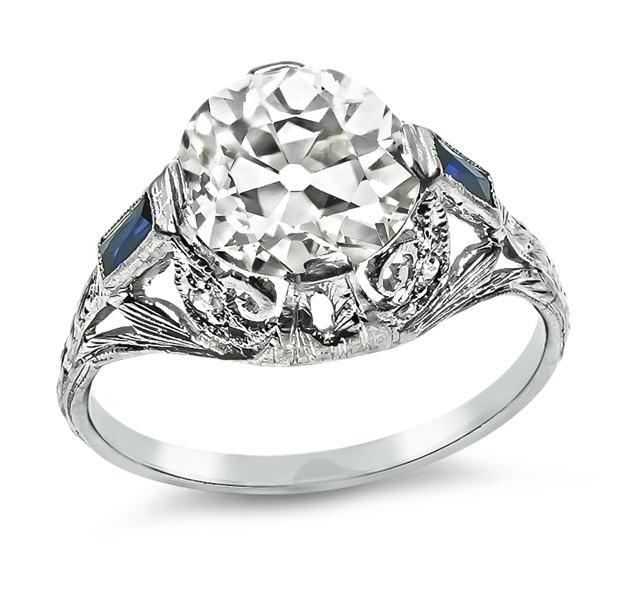 Antique 2.26ct Diamond Platinum Engagement Ring