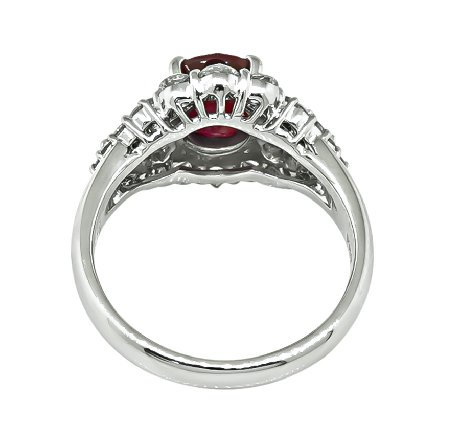 Estate 2.23ct Burma Ruby 1.08ct Diamond Ring