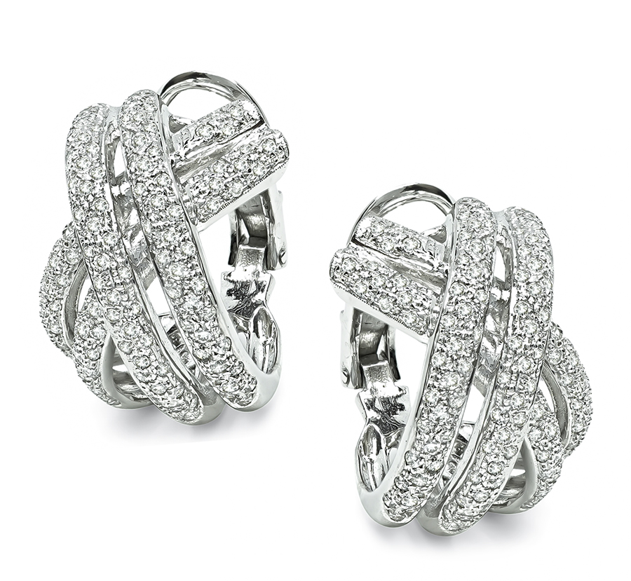 Estate 2.40ct Diamond Gold Earrings