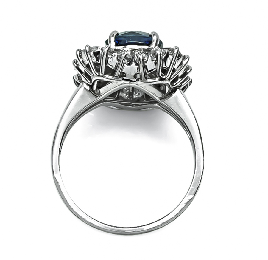 Estate 2.50ct Sapphire 1.75ct Diamond Ballerina Ring