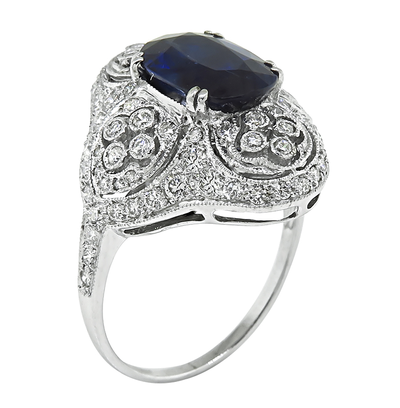 Estate 2.53ct Sapphire 0.86ct Diamond Ring