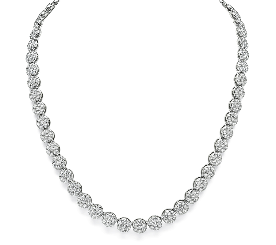 Estate 20.00ct Diamond Gold Necklace