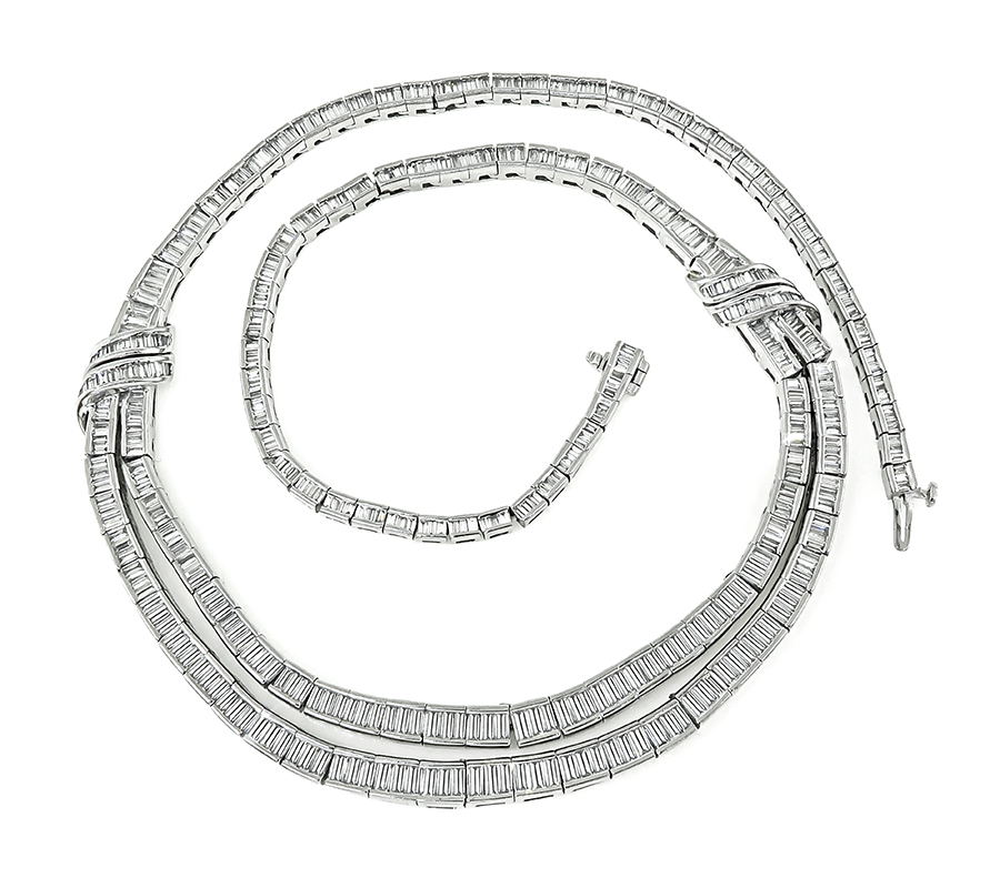 Estate 20.00ct Diamond Platinum Necklace