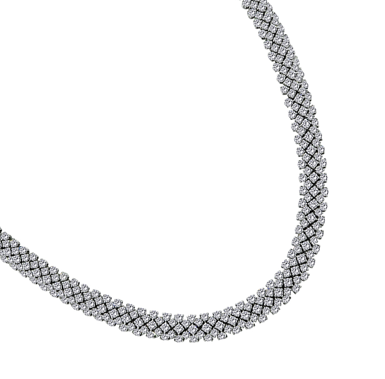 Estate 21.60ct Diamond Platinum Necklace