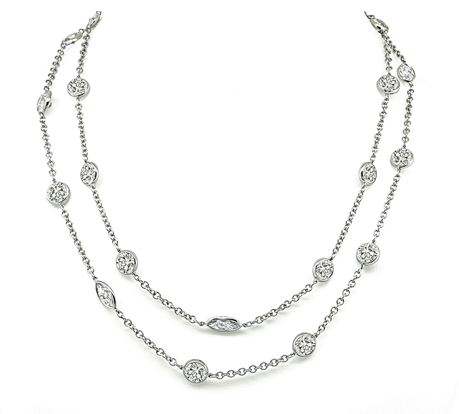 Estate 24.60ct Diamond By The Yard Necklace