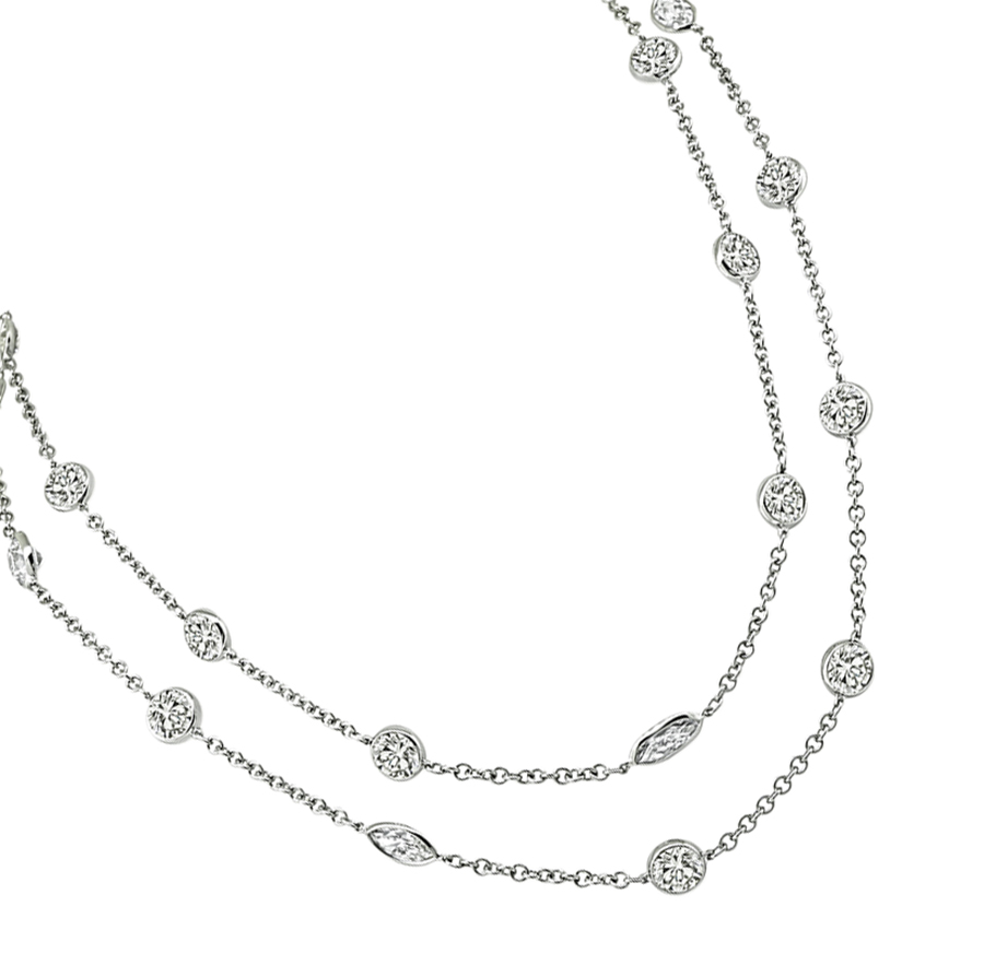 Estate 24.60ct Diamond By The Yard Necklace