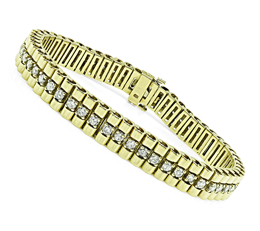 Estate 3.00ct Diamond Gold Bracelet